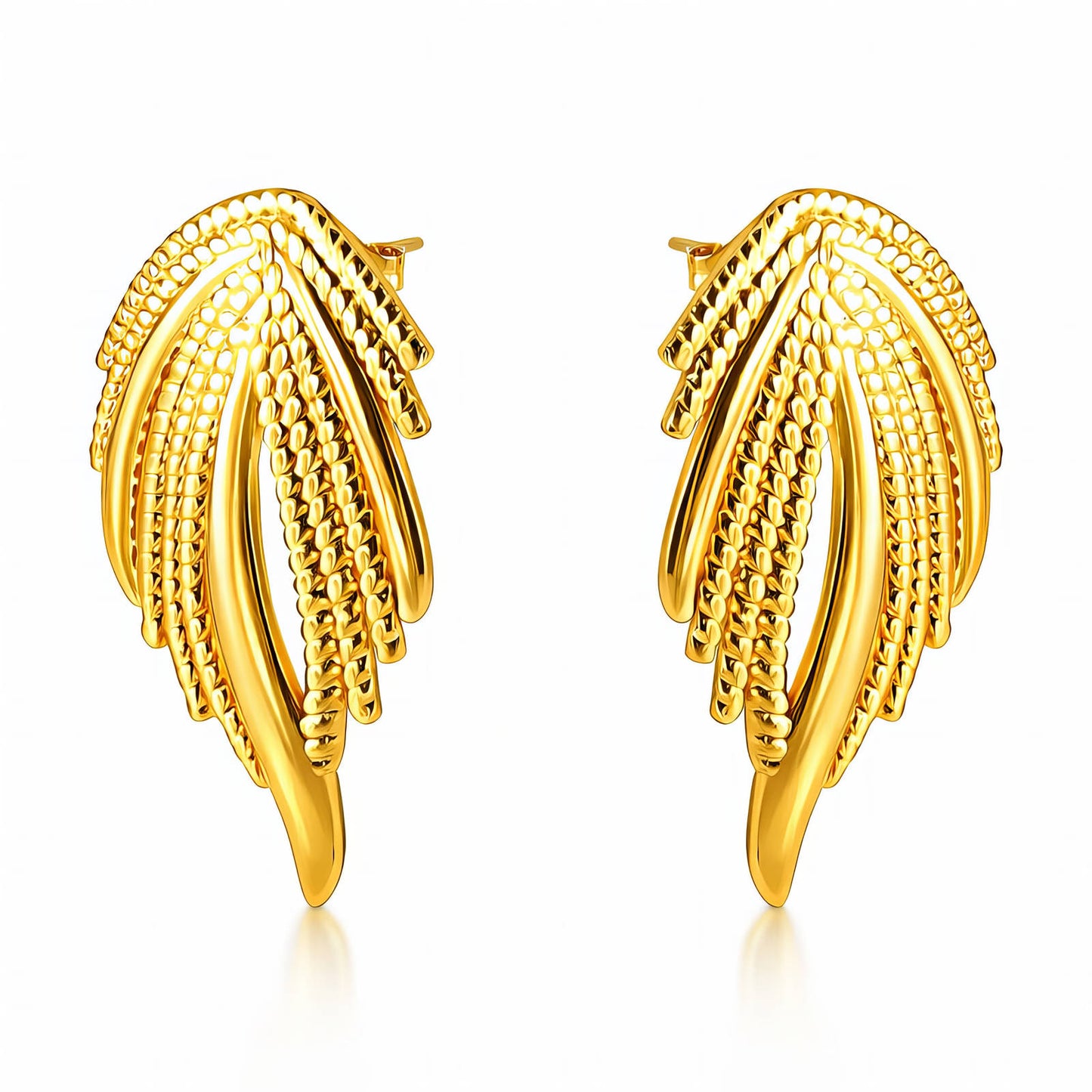 Обеци Golden Plume - Шедьовър от 18K Златно покритие
