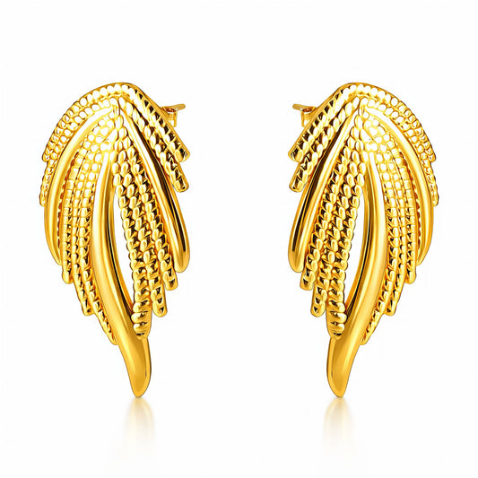 Обеци Golden Plume - Шедьовър от 18K Златно покритие