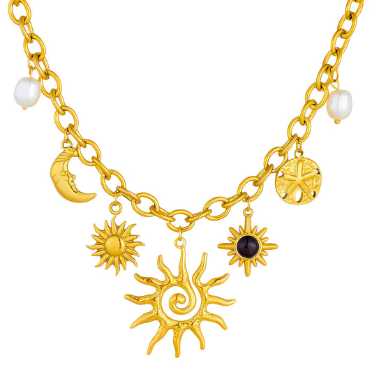 Колие Celestial Wonders - Магията на Вселената в 18K Златно покритие
