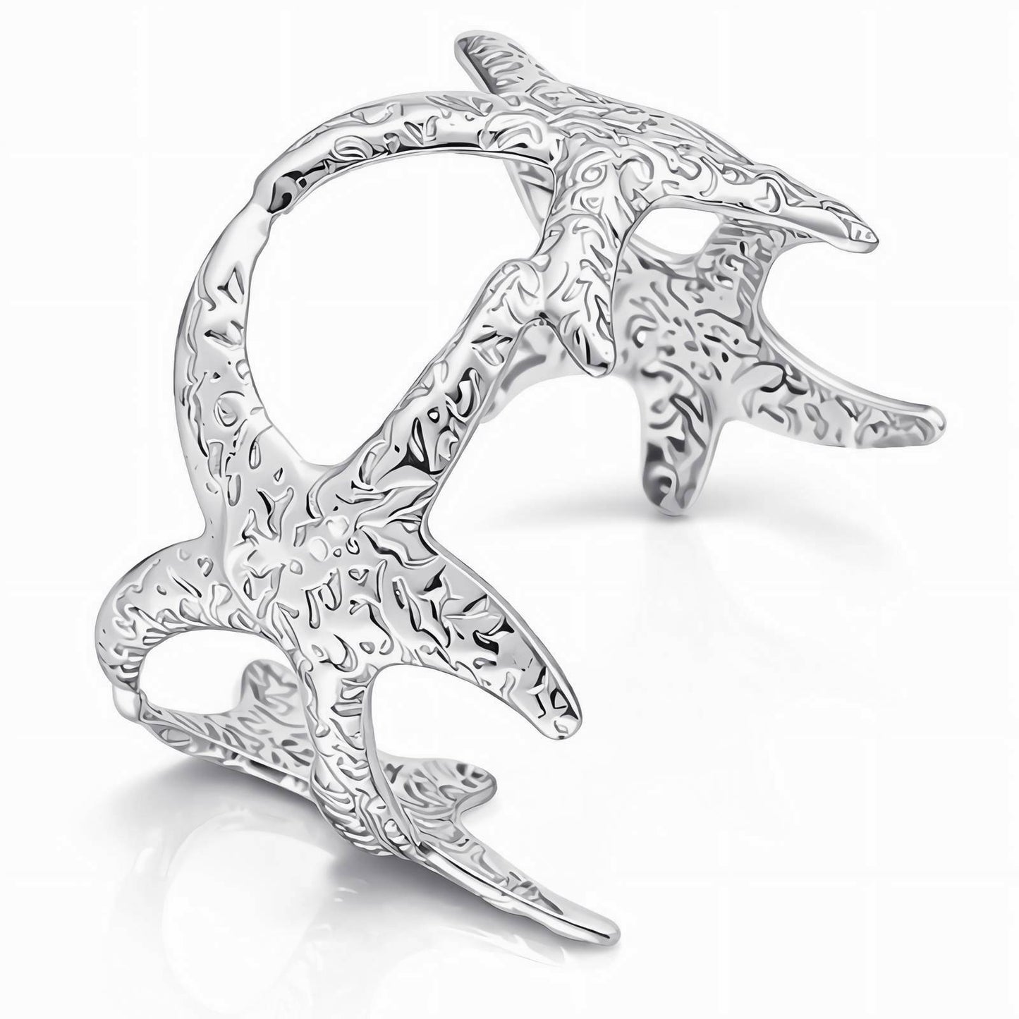 Гривна "Ocean Star Cuff" – Сребърен блясък и органичен океански лукс