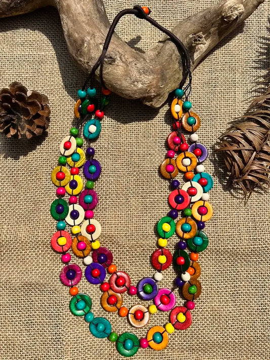 Колие Wooden Bead Decor