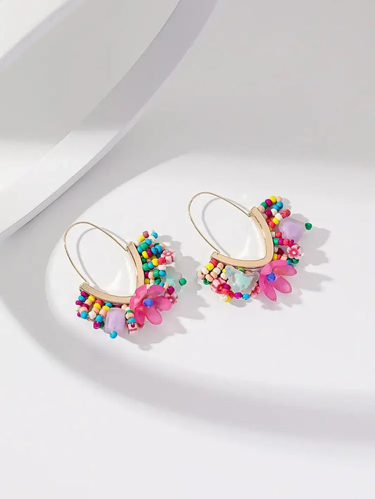 Обеци Bead Tassel & Flower