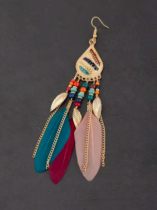 Обеци Leaf & Bead