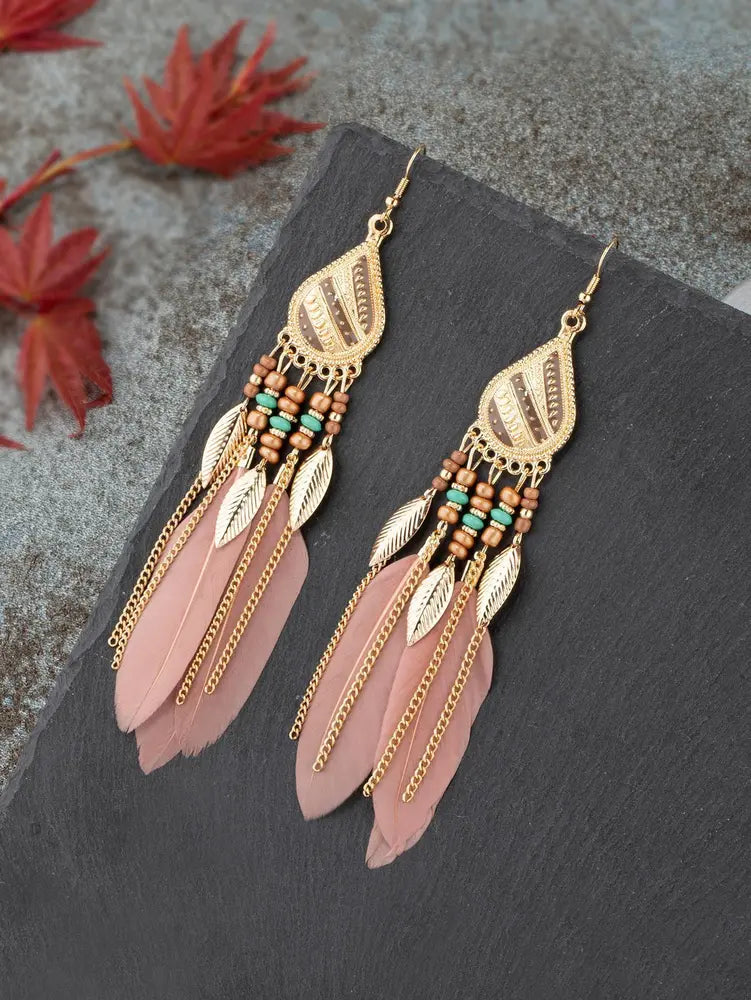 Обеци Leaf & Bead