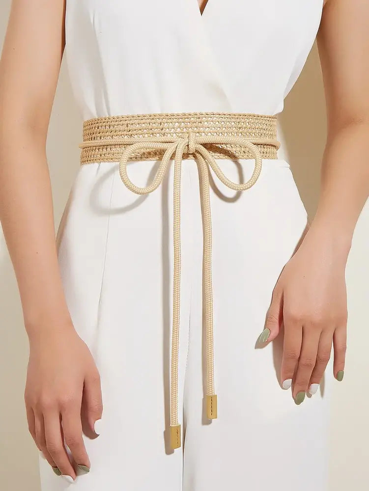 Колан Tie Front Straw