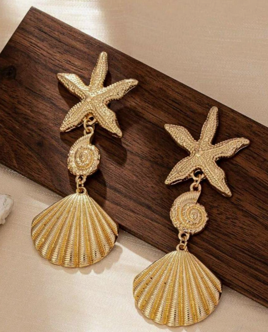 Обеци Starfish & Shell